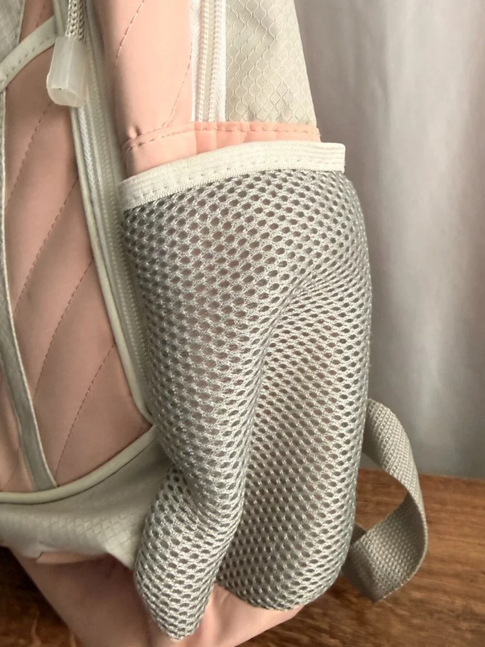 Starter Pink Gray Quilted Small Backpack Daypack Travel Bag 15